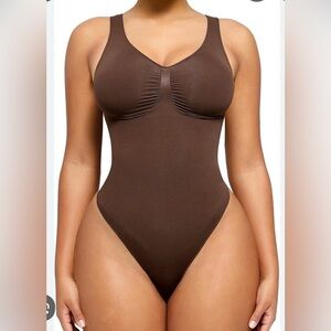 Feelingirl Sleek Chocolate Brown Seamless Bodysuit shape wear new no tags XL/XXL